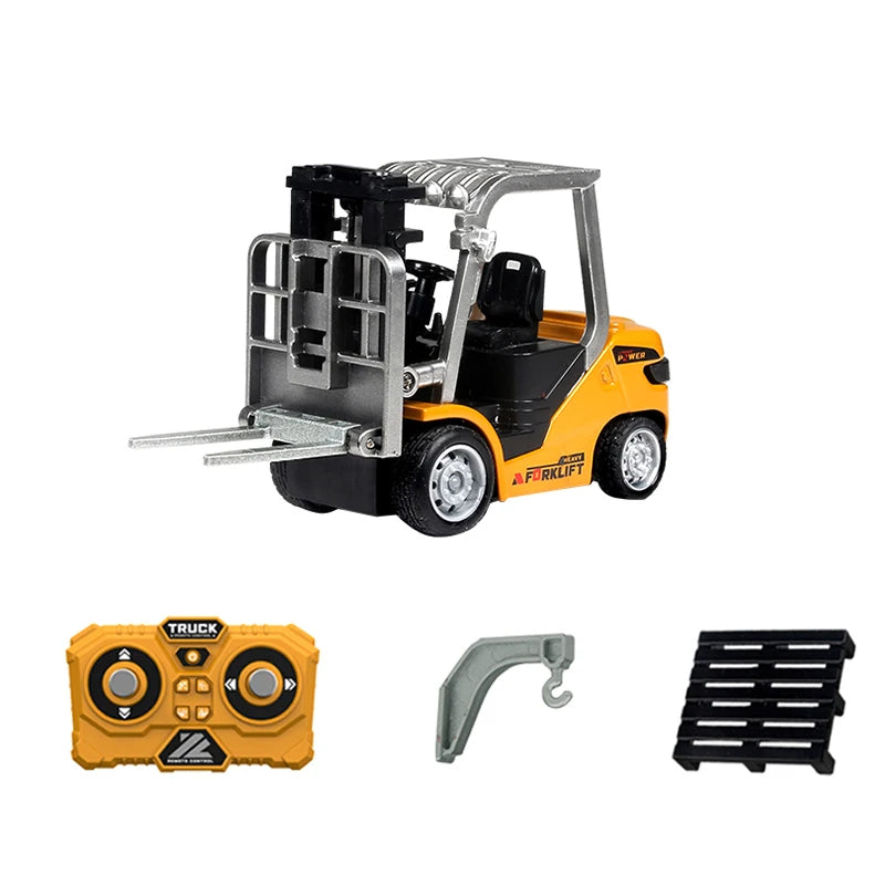 1:64 Alloy RC Construction Fleet – Excavator, Dump Truck, Crane & Forklift