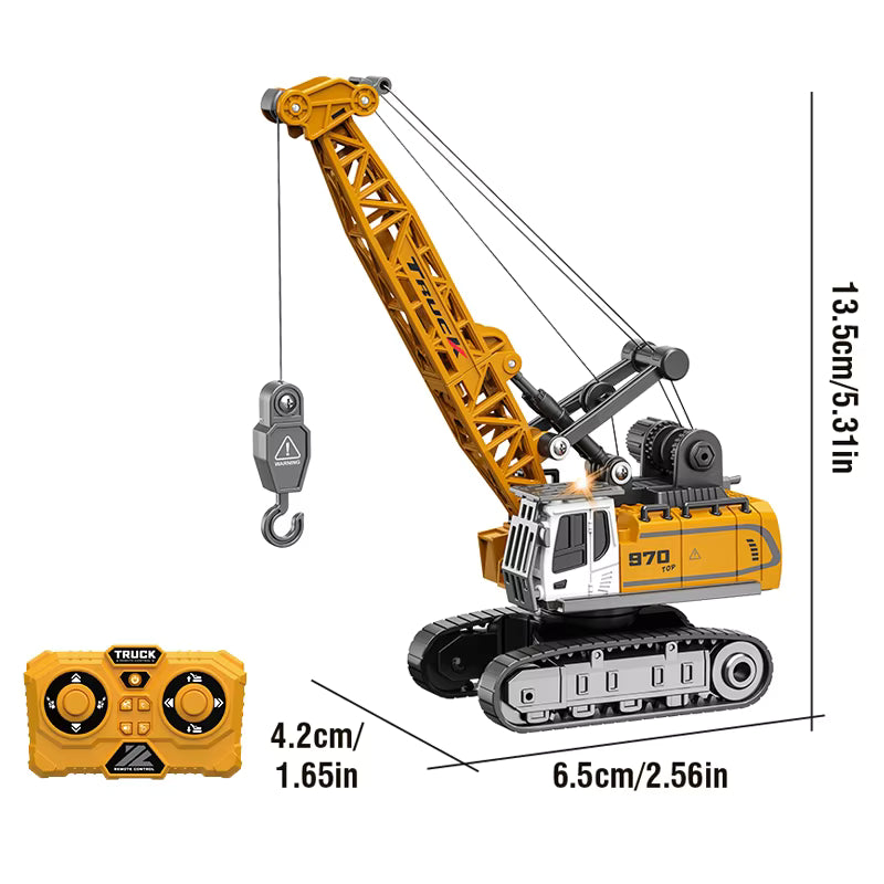1:64 Alloy RC Construction Fleet – Excavator, Dump Truck, Crane & Forklift